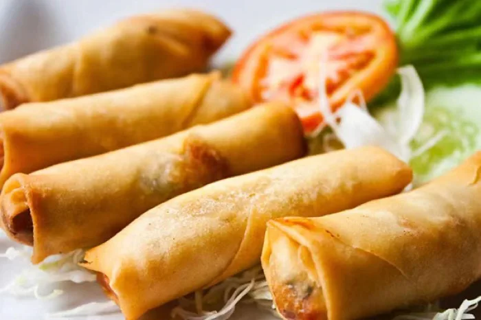 Crispy fried spring rolls